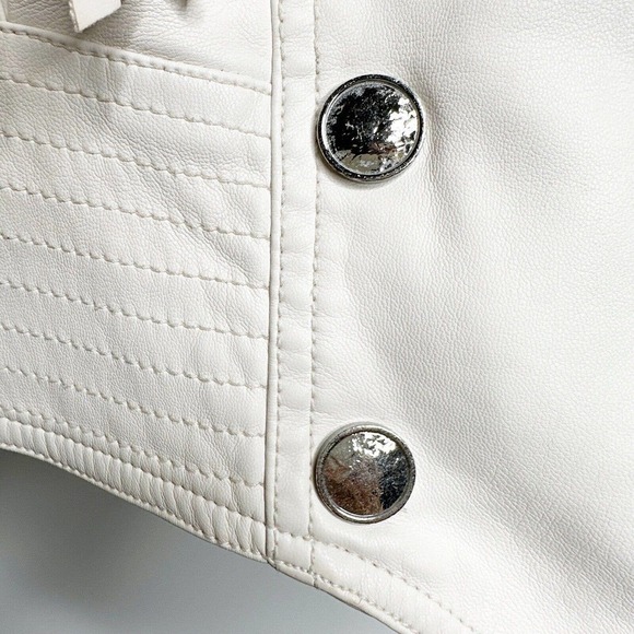 REVOLVE Divine Heritage Fringe Vegan Leather Jacket Coat Women's Cream Size XS - Picture 5 of 6